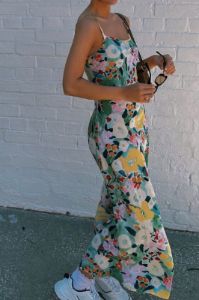 VRG GRL Flower Market Bias Cut Midi Dress // Floral sold by Verge Girl