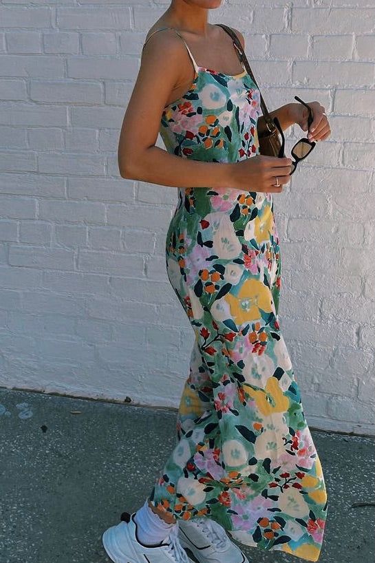 VRG GRL Flower Market Bias Cut Midi Dress // Floral sold by Verge Girl product image thumbnail 2