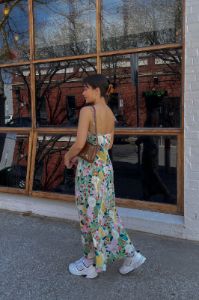 VRG GRL Flower Market Bias Cut Midi Dress // Floral sold by Verge Girl