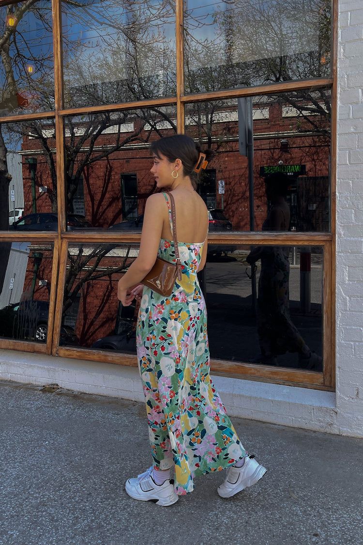 VRG GRL Flower Market Bias Cut Midi Dress // Floral sold by Verge Girl product image thumbnail 3