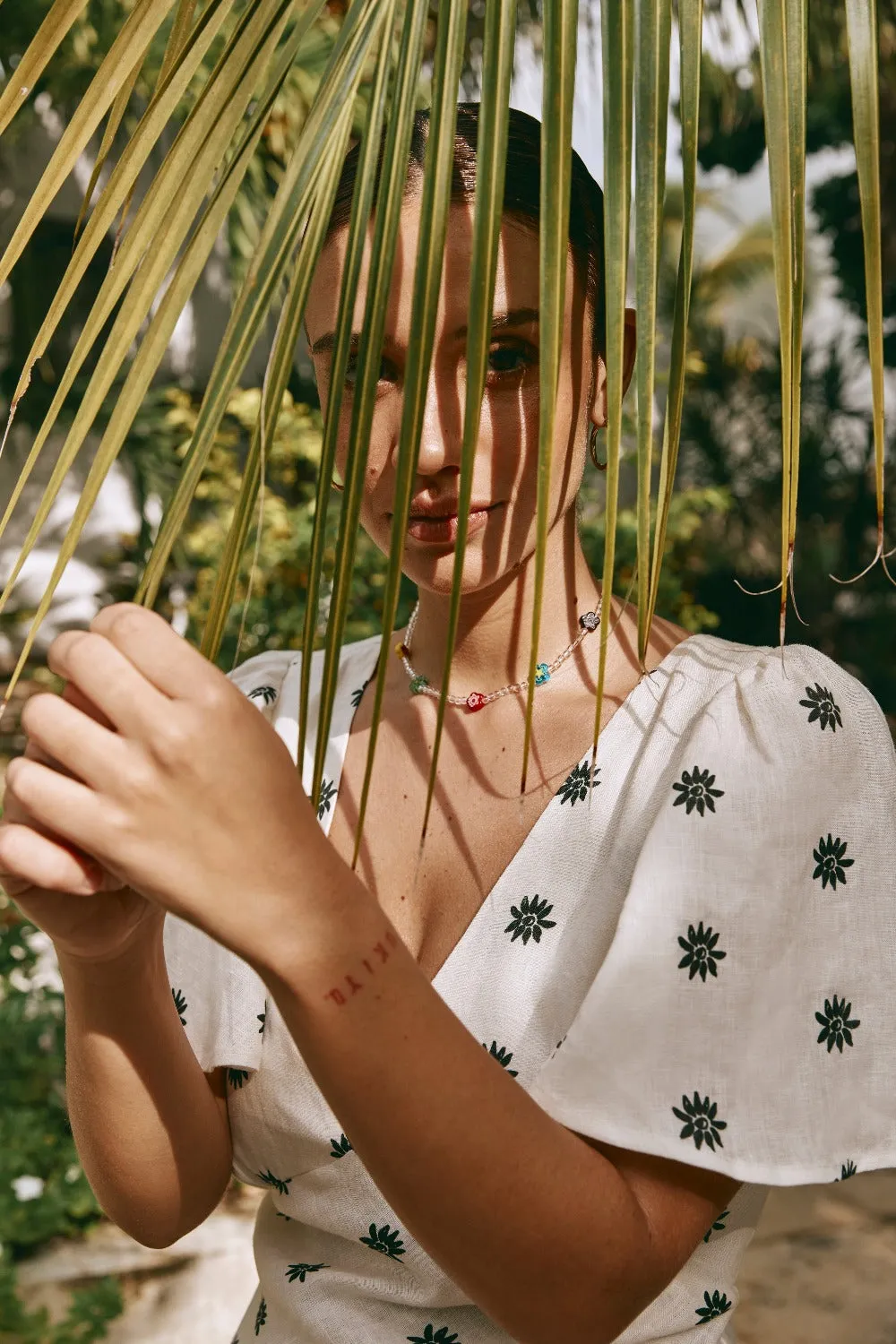 Summer Nostalgia Bias Cut Linen Midi Dress Bloomie sold by Verge Girl product image thumbnail 4