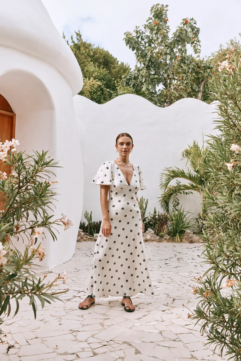 Summer Nostalgia Bias Cut Linen Midi Dress Bloomie sold by Verge Girl product image thumbnail 5