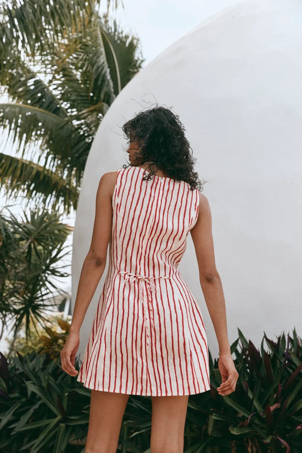 Chloe Linen Mini Dress Stripe sold by Verge Girl product image thumbnail 3