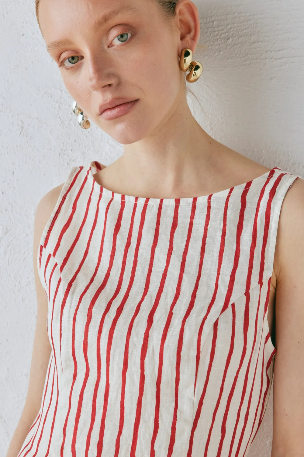 Chloe Linen Mini Dress Stripe sold by Verge Girl product image thumbnail 2