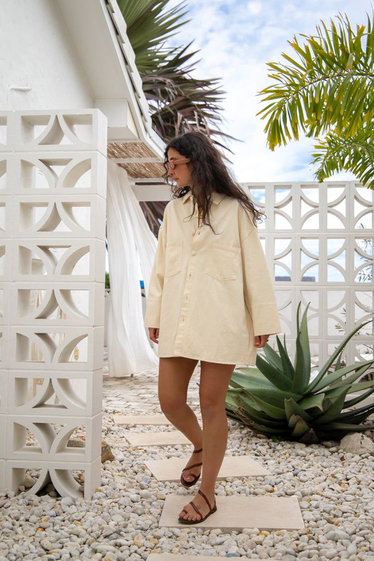 Desert Valley Shacket Cream sold by Verge Girl