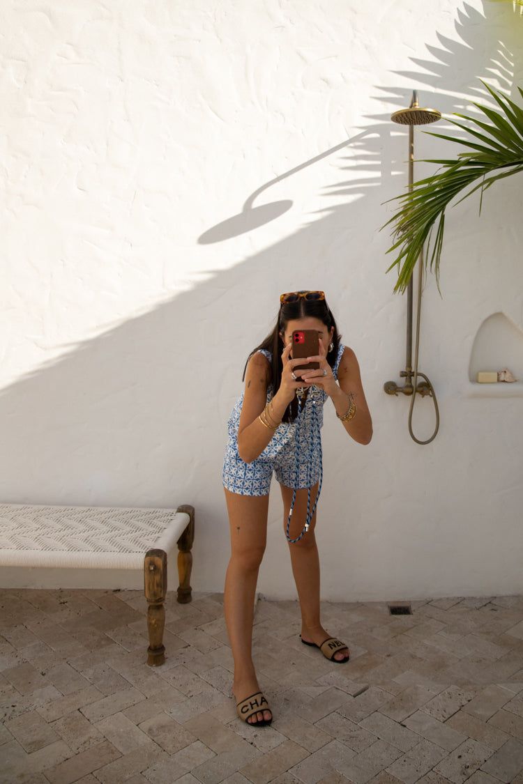 Sun Seeker Linen Shorts Blue sold by Verge Girl product image thumbnail 6