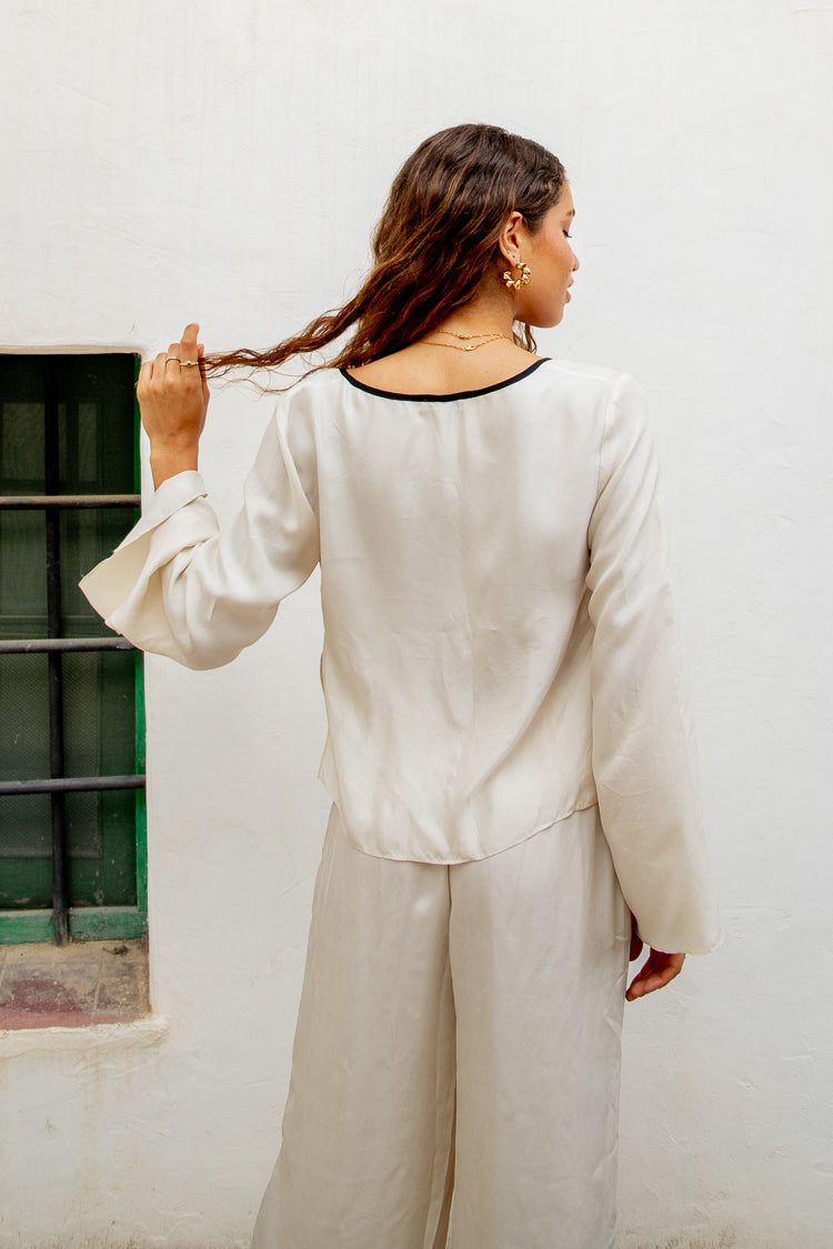 VRG GRL Moonscapes Tie Front Top // Cream sold by Verge Girl product image thumbnail 8