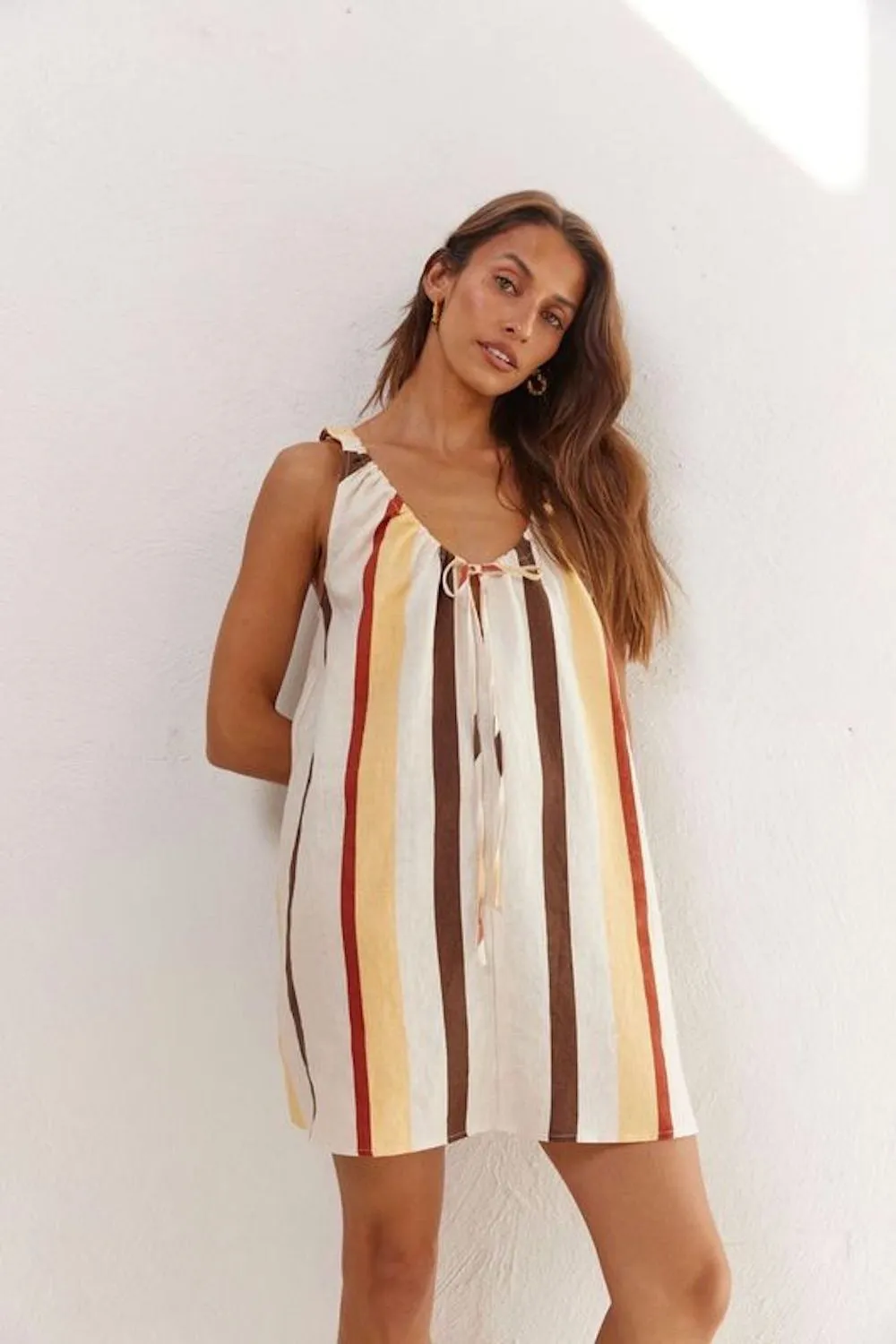 Rio Linen Mini Dress Ace sold by Verge Girl