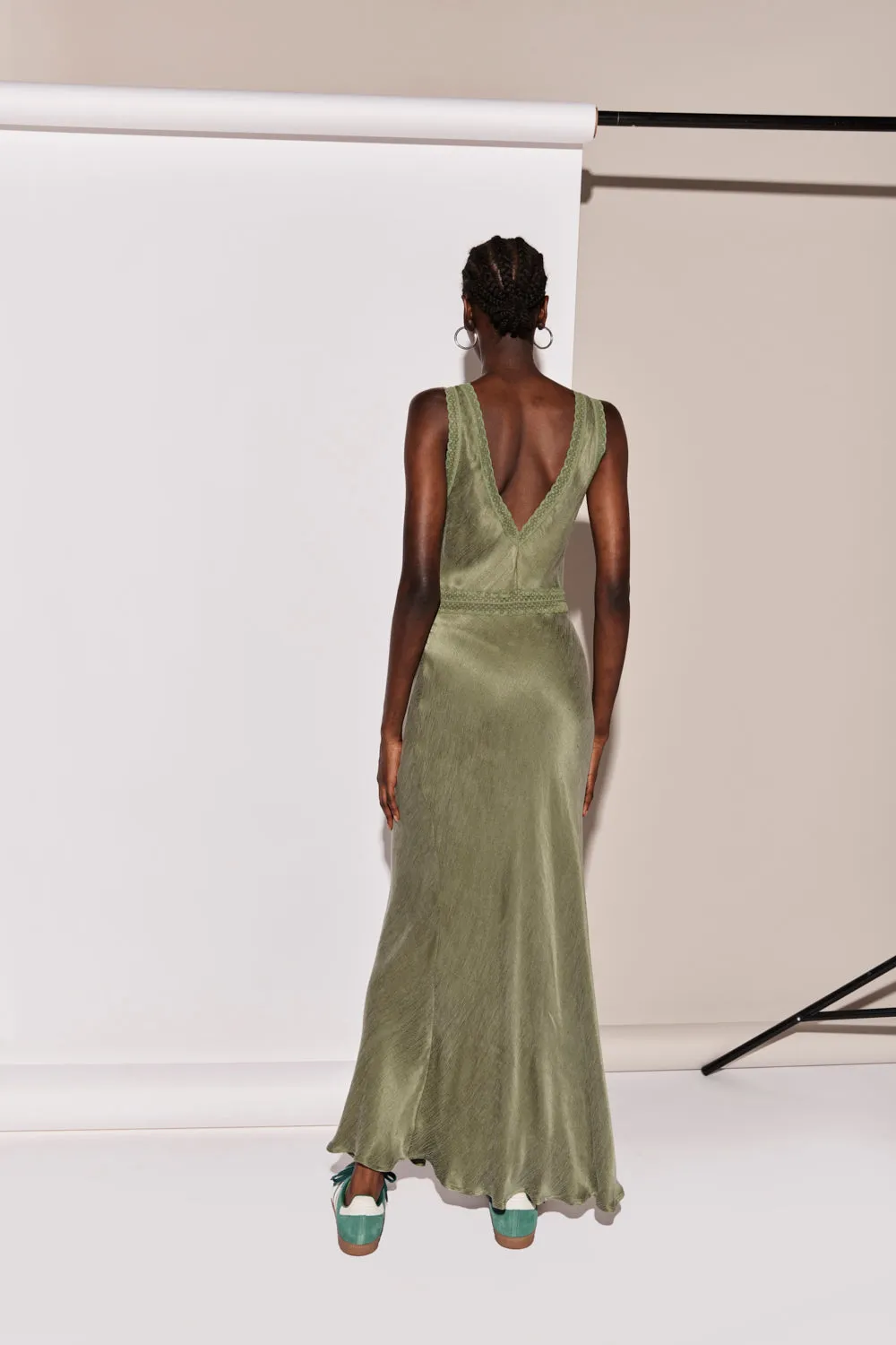 Meet Me On The Dance Floor Bias Cut Maxi Dress Forest sold by Verge Girl product image thumbnail 5