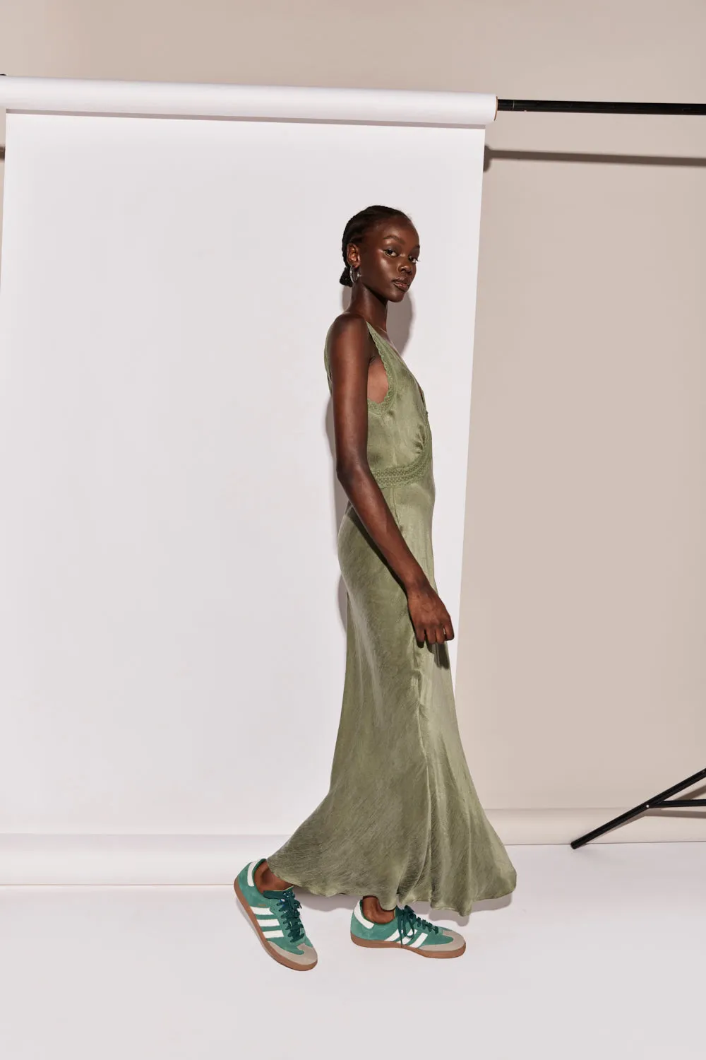 Meet Me On The Dance Floor Bias Cut Maxi Dress Forest sold by Verge Girl product image thumbnail 2