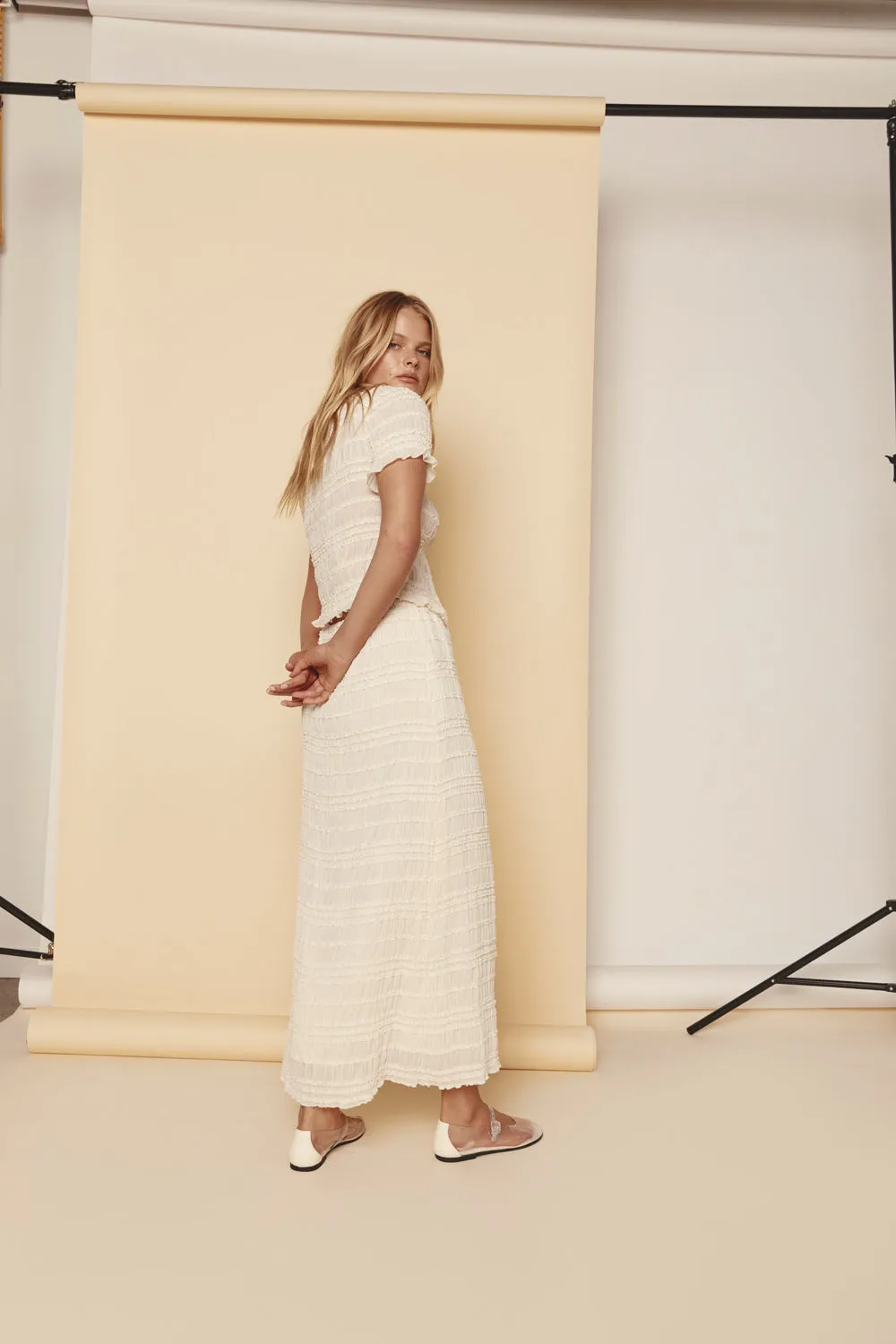 Mia Midi Skirt Cream sold by Verge Girl product image thumbnail 5