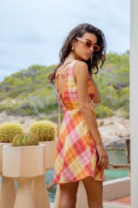 VRG GRL Sun Seeker Bias Cut Linen Mini Dress // Check sold by Verge Girl