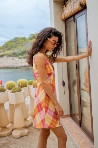 VRG GRL Sun Seeker Bias Cut Linen Mini Dress // Check sold by Verge Girl