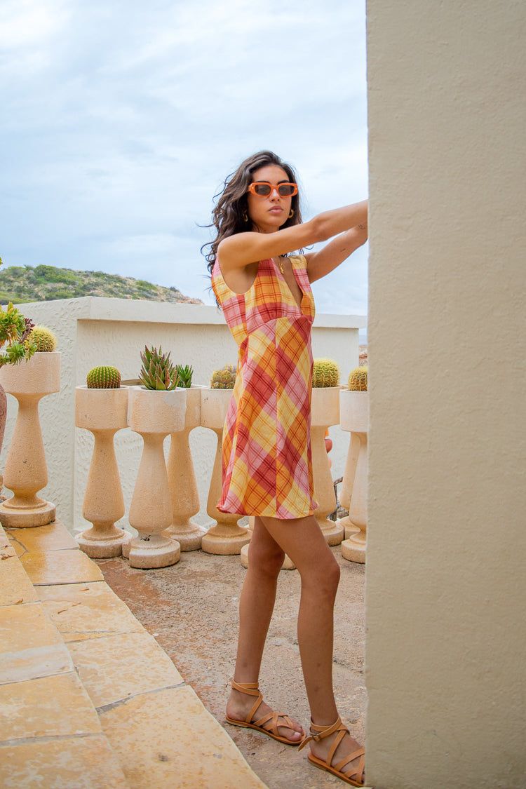 VRG GRL Sun Seeker Bias Cut Linen Mini Dress // Check sold by Verge Girl product image thumbnail 5