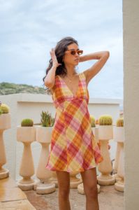 VRG GRL Sun Seeker Bias Cut Linen Mini Dress // Check sold by Verge Girl