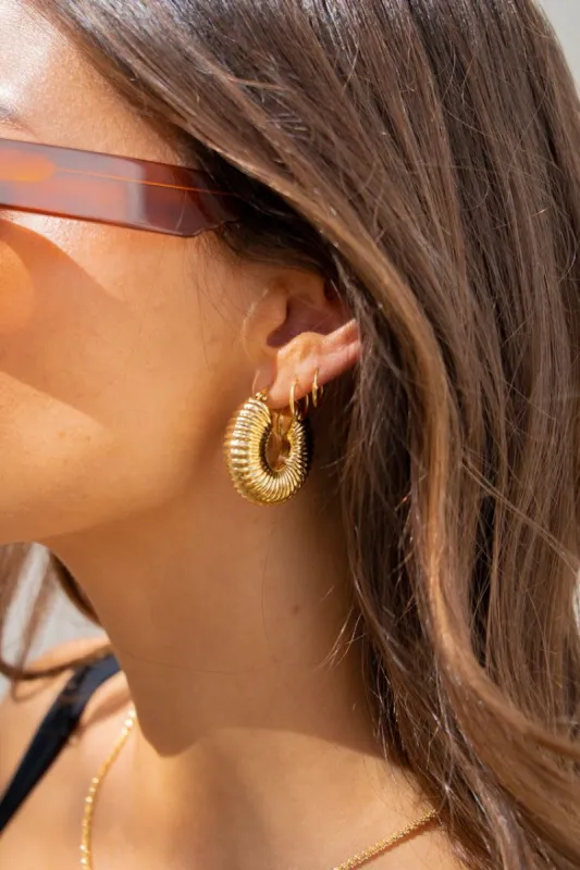 Sol Wave Hoops Gold sold by Verge Girl
