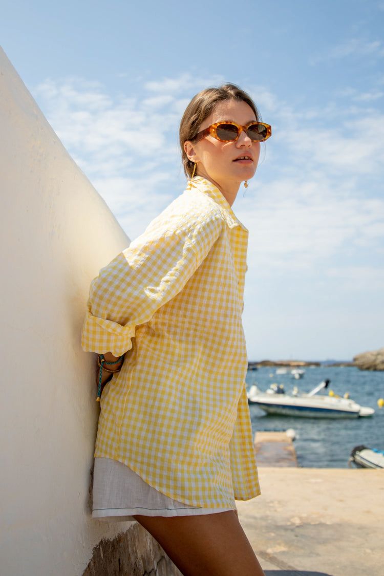 VRG GRL Holiday State Of Mind Button Up Shirt // Yellow sold by Verge Girl product image thumbnail 5