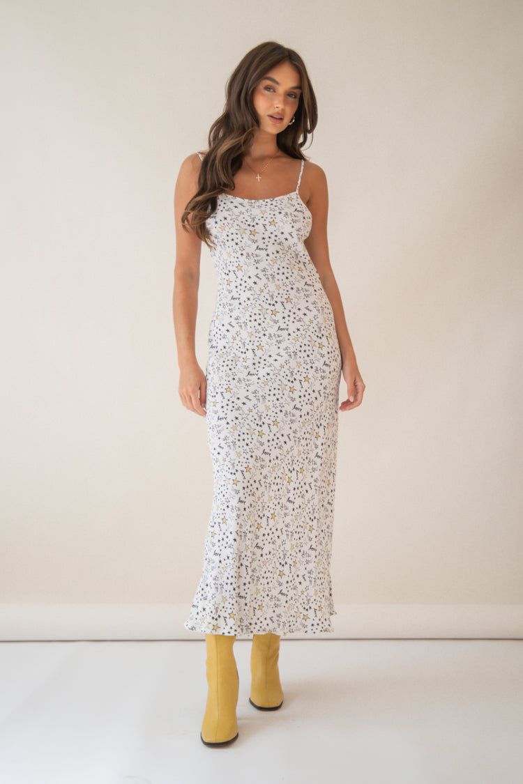 VRG GRL For The Love Bias Cut Maxi Dress // Print sold by Verge Girl product image thumbnail 5