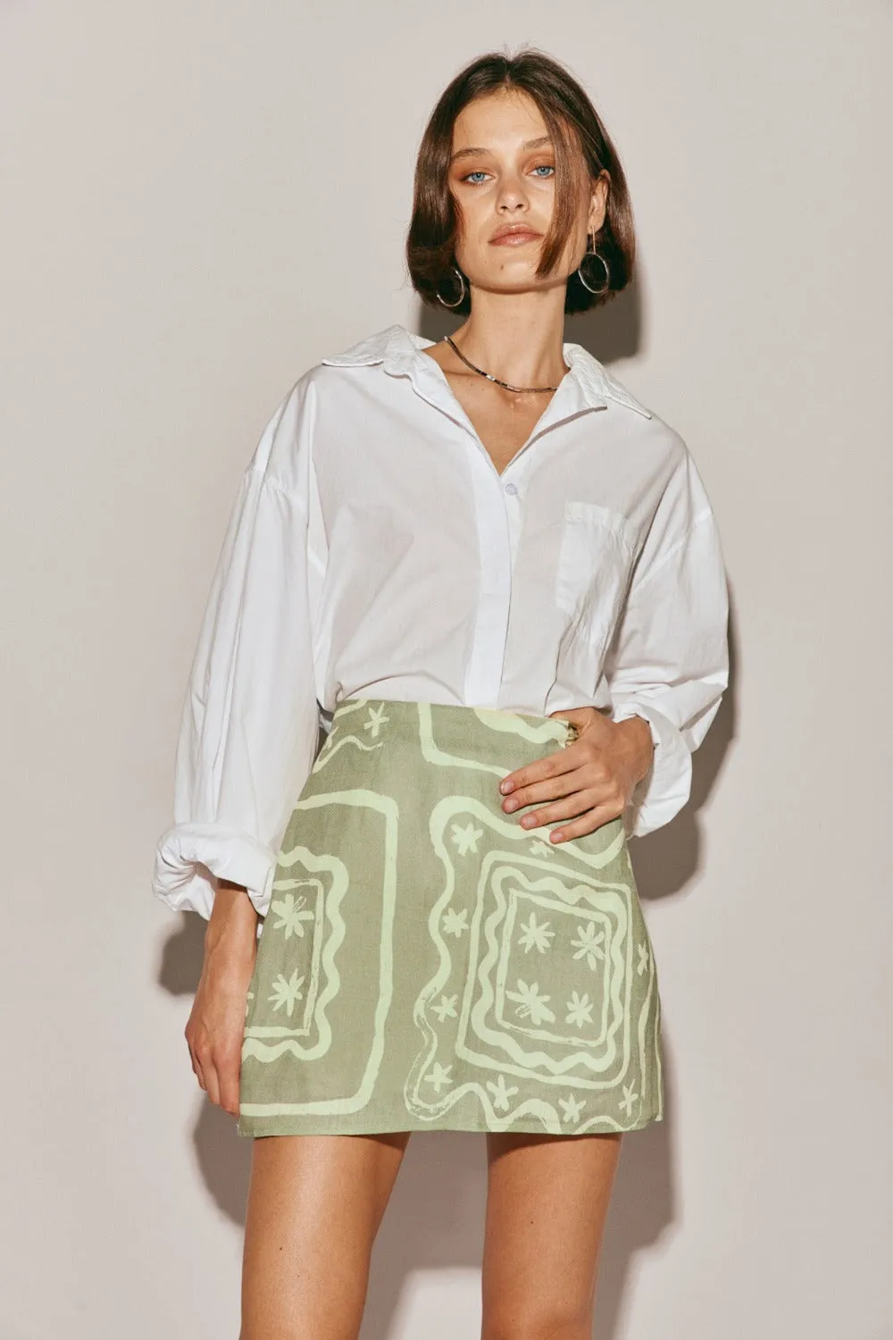 Quinn Linen Mini Skirt Prisma sold by Verge Girl product image thumbnail 2