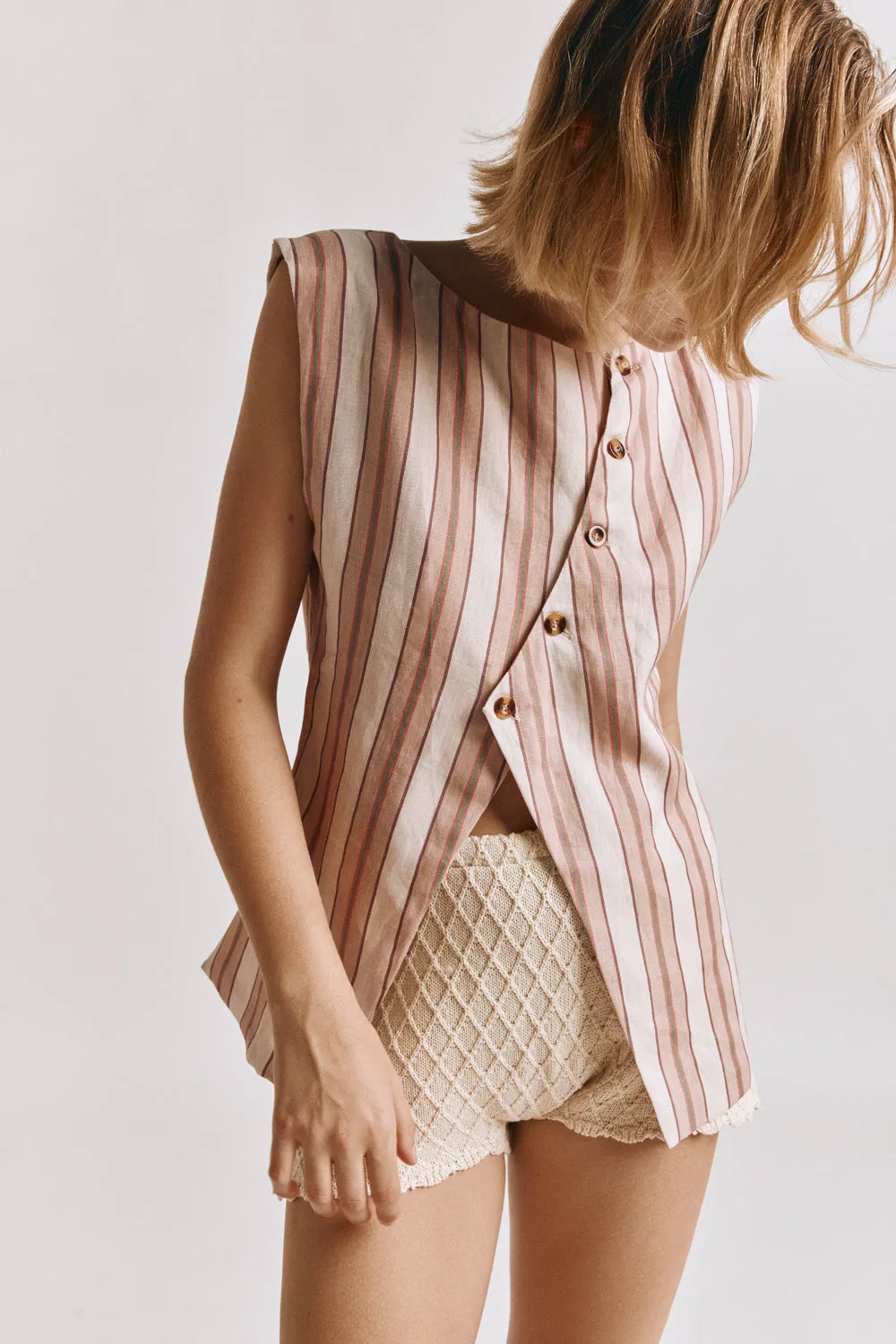Aria Vest Pink Stripe sold by Verge Girl product image thumbnail 3