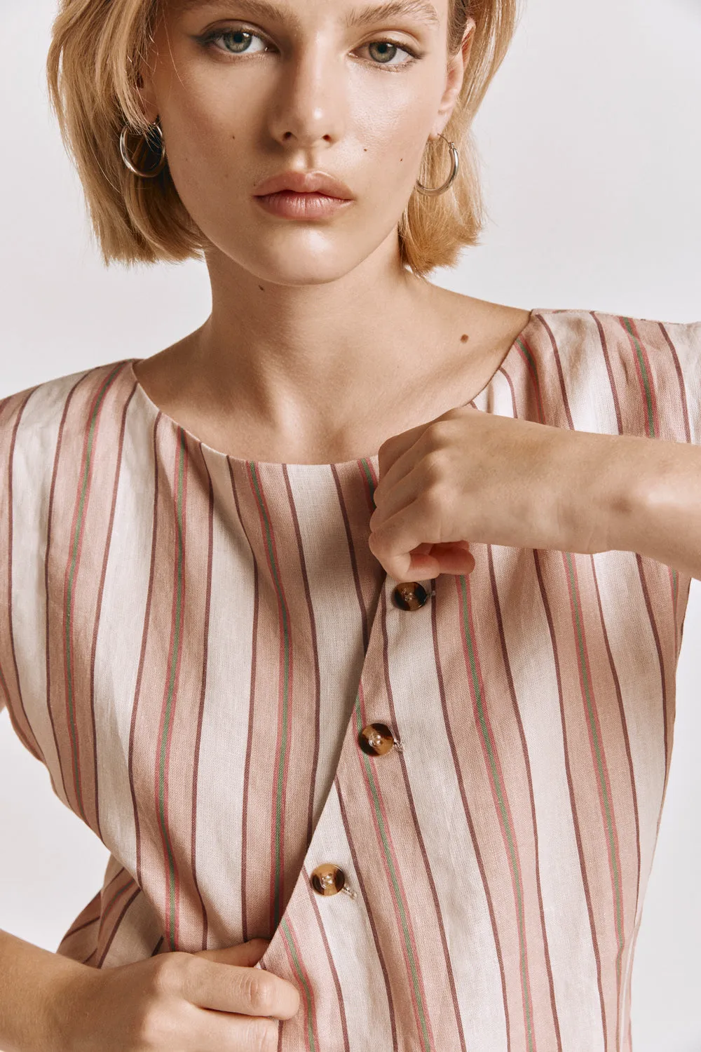 Aria Vest Pink Stripe sold by Verge Girl product image thumbnail 5