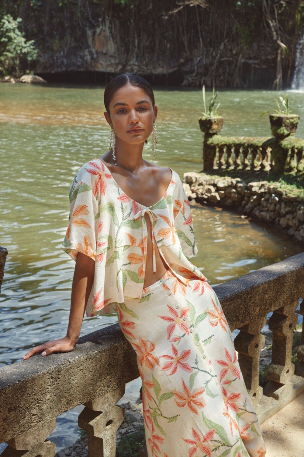 The Sea & I Smock Top Lillies sold by Verge Girl