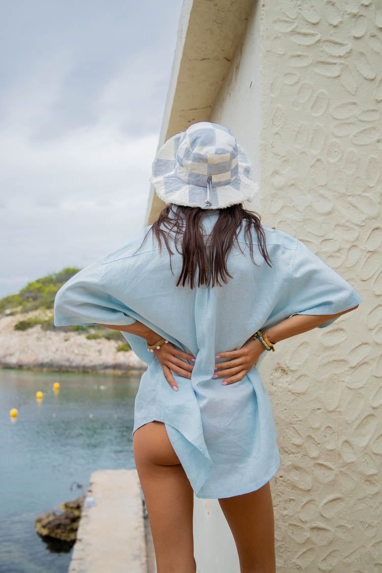 VRG GRL Capri Linen Button Front Shirt // Sky sold by Verge Girl product image thumbnail 7
