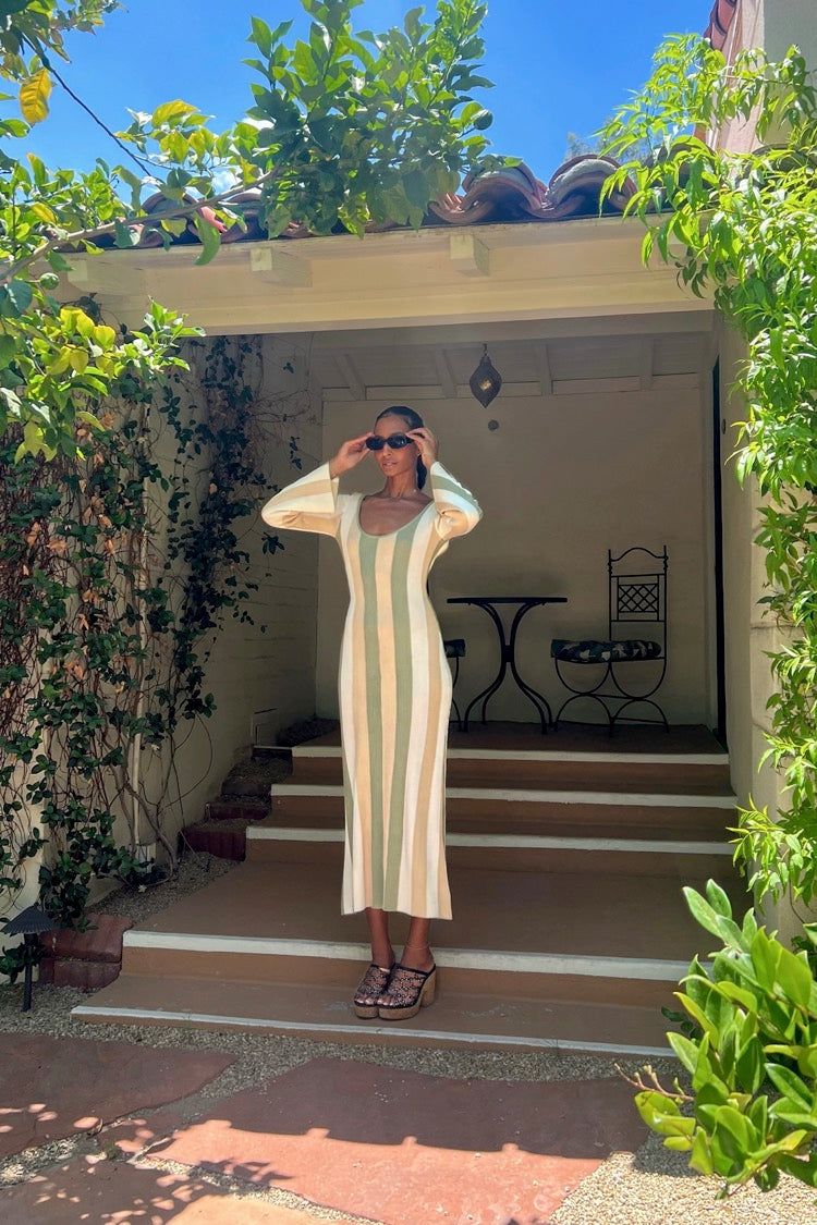 Palmera Knit Maxi Dress Green Stripe sold by Verge Girl product image thumbnail 3