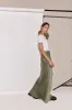 Ena Bias Cut Maxi Skirt Forest sold by Verge Girl