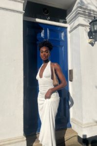 VRG GRL When In Italy Halter Midi Dress // White sold by Verge Girl