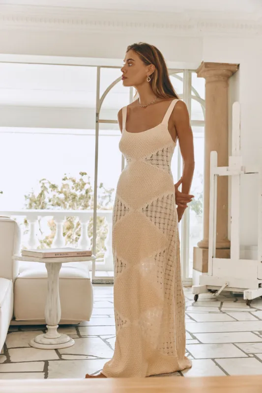 Vinca Knit Maxi Dress Ecru sold by Verge Girl
