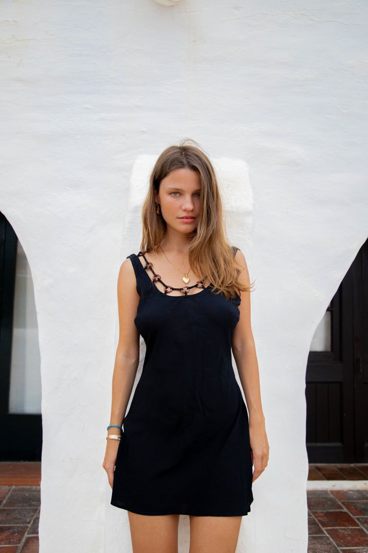 VRG GRL Her Hypnotic Bias Cut Mini Dress // Black sold by Verge Girl product image thumbnail 3