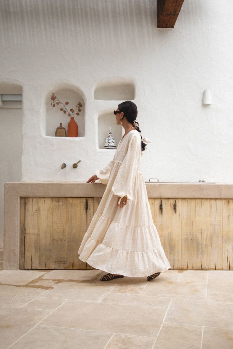 VRG GRL Dreaming Of Travel Midi Dress // Natural sold by Verge Girl product image thumbnail 4