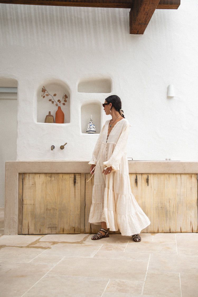 VRG GRL Dreaming Of Travel Midi Dress // Natural sold by Verge Girl product image thumbnail 8