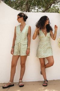 VRG GRL Sun Seeker Bias Cut Linen Mini Dress // Print sold by Verge Girl