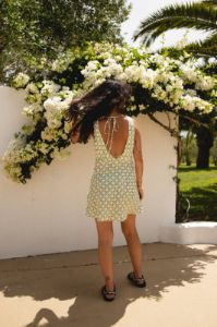 VRG GRL Sun Seeker Bias Cut Linen Mini Dress // Print sold by Verge Girl