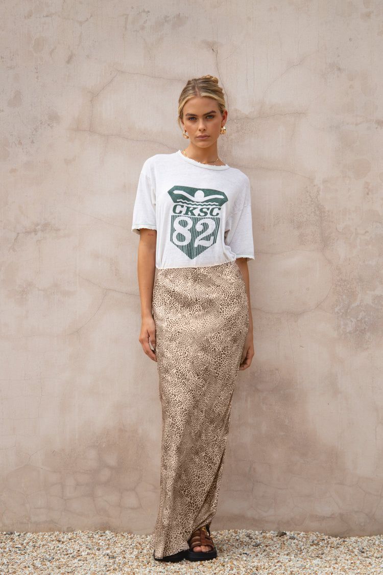 Italian Streets Bias Cut Maxi Skirt Leopard sold by Verge Girl