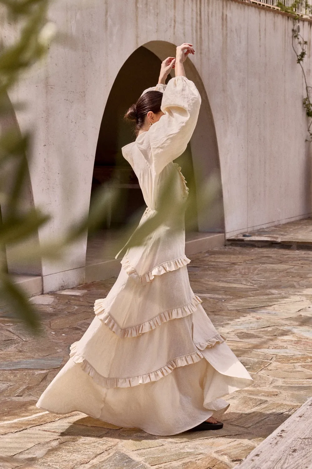 Bonita Linen Maxi Dress Cream sold by Verge Girl product image thumbnail 3