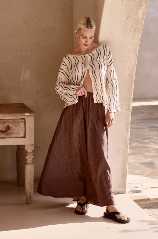 Solara Midi Skirt Chocolate sold by Verge Girl