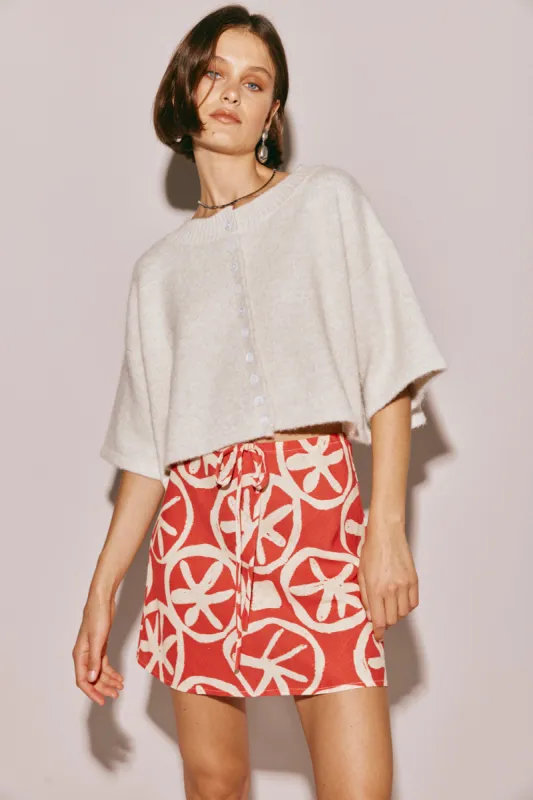 The Way To San Jose Bias Cut Mini Skirt Print sold by Verge Girl