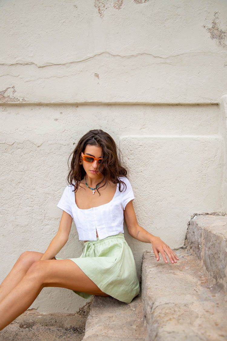 VRG GRL Selena Linen Top // White sold by Verge Girl product image thumbnail 7