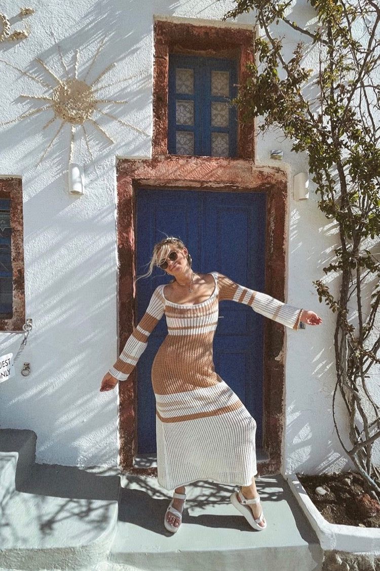 VRG GRL Work Of Art Crochet Maxi Dress // Natural sold by Verge Girl product image thumbnail 2