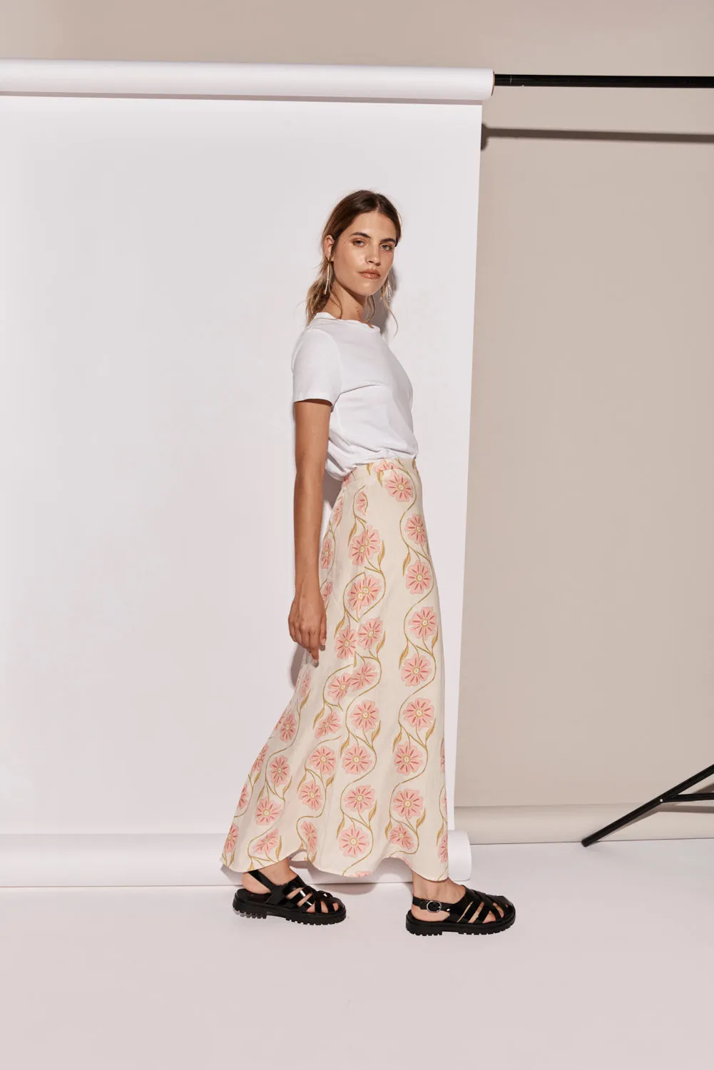 Ari Linen Maxi Skirt Bloom sold by Verge Girl product image thumbnail 4