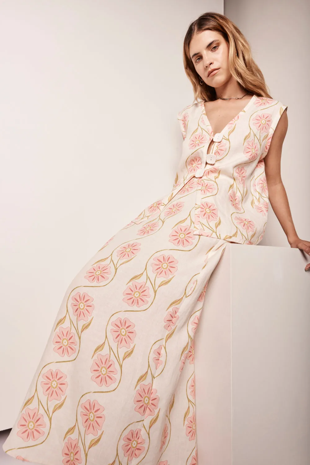 Ari Linen Maxi Skirt Bloom sold by Verge Girl product image thumbnail 3