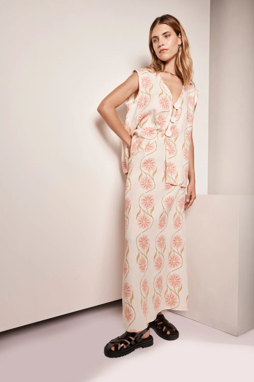 Ari Linen Maxi Skirt Bloom sold by Verge Girl product image thumbnail 2