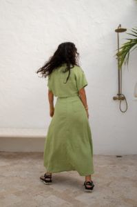 Baja Linen Top Green sold by Verge Girl