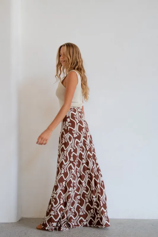 Carmine Bias Cut Maxi Skirt Rustica sold by Verge Girl