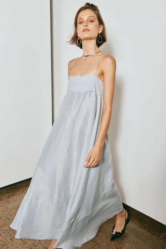 Behati Linen Maxi Dress Sky sold by Verge Girl