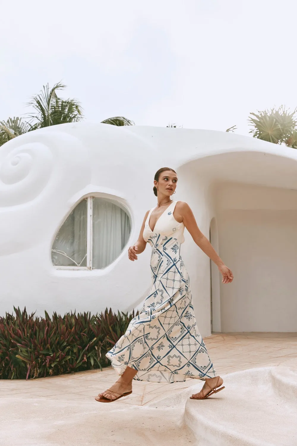 Charley Bias Cut Midi Dress Natural sold by Verge Girl product image thumbnail 4