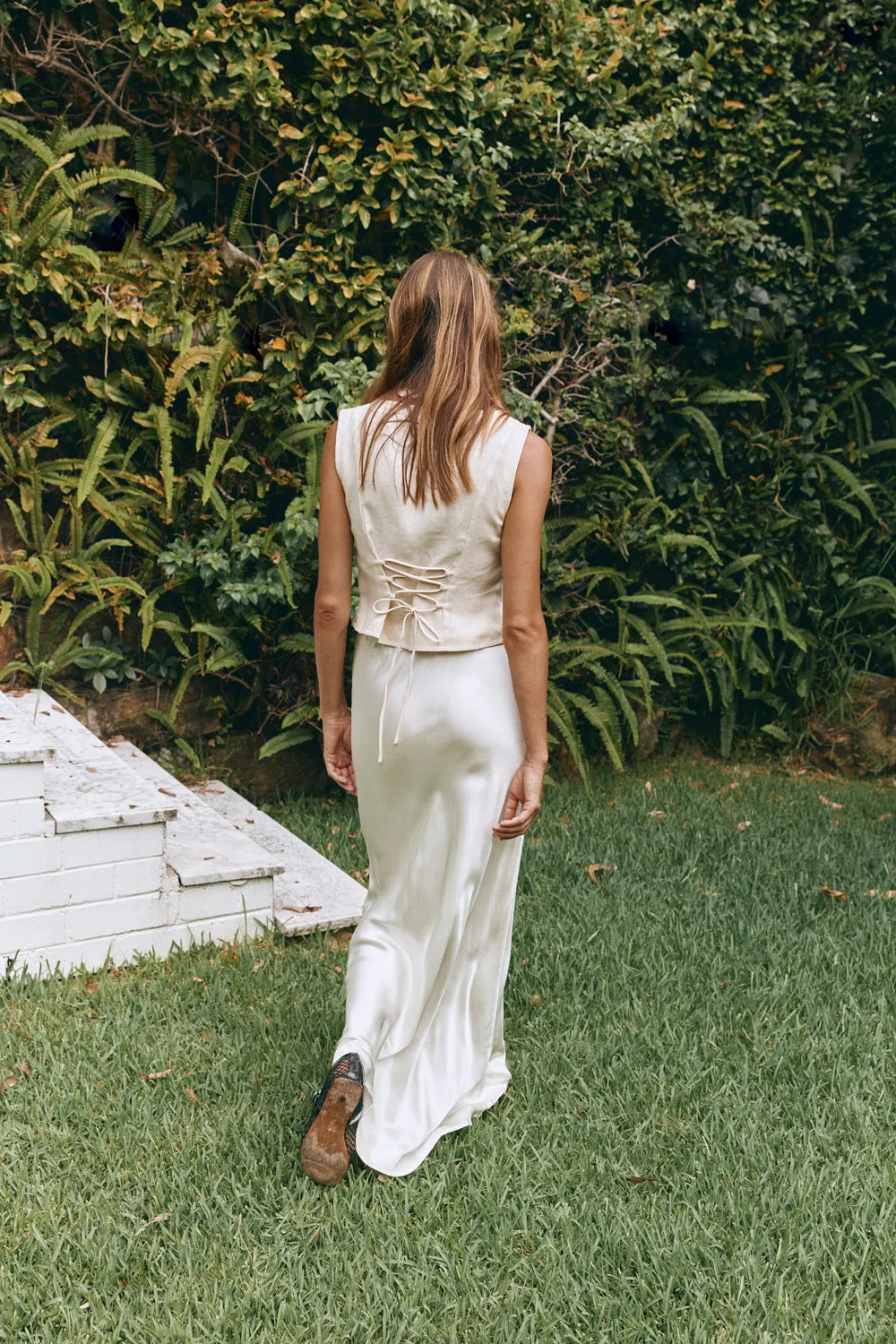 Florence Bias Cut Midi Skirt Cream sold by Verge Girl product image thumbnail 4